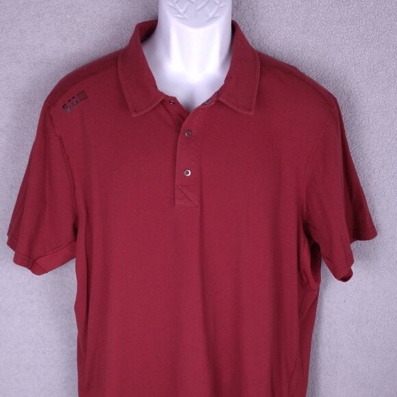5.11 Tactical Men's XL Polo Short Sleeve Shirt Red Performance TLBLIN- 6383 - Picture 1 of 13